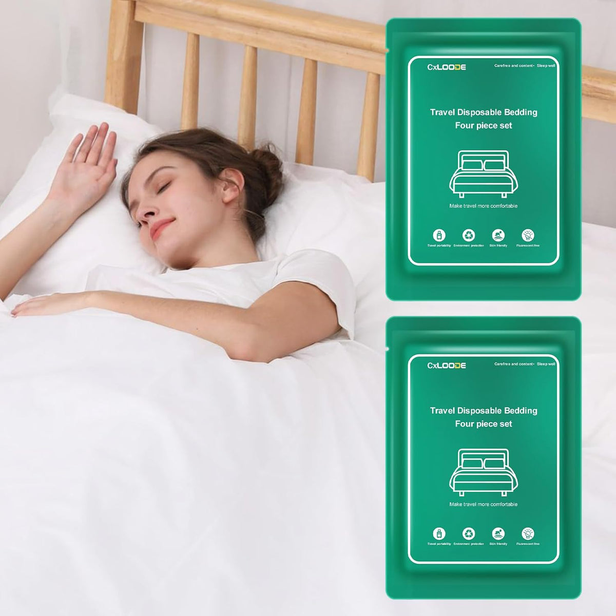 2 Pack Disposable Bed Sheet King Size for Travel Disposable Sheet for Hotel