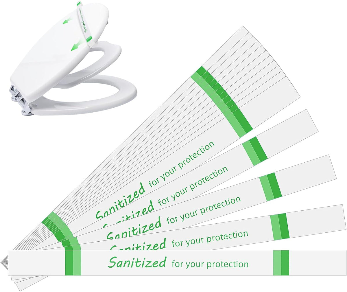 Germiwipe Printed Toilet Seat Bands, Paper, (Case of 500) Green