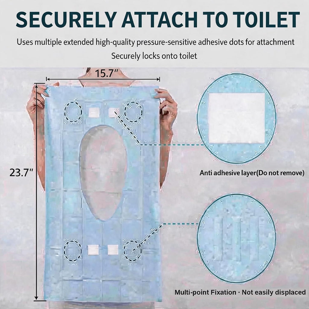 Adhesive Disposable Toilet Seat Covers,XL 50 Pack for Adults Kids