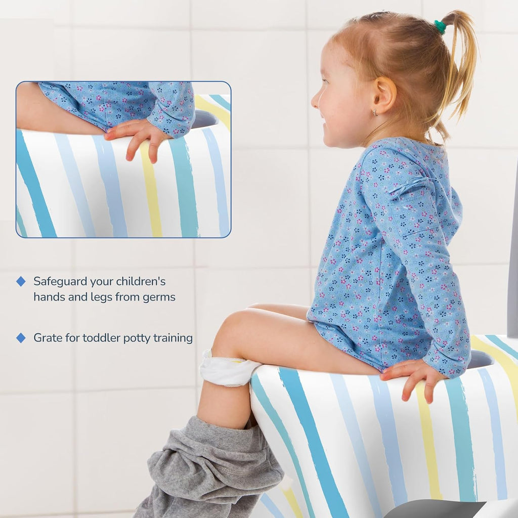 Toilet Seat Covers Disposable, Large Waterproof Potty Covers for Toddlers, Kids, and Adults, Toddler Potty Training for Public Restroom, Airplane, Trip, Individually Wrapped for Travel (Wave)