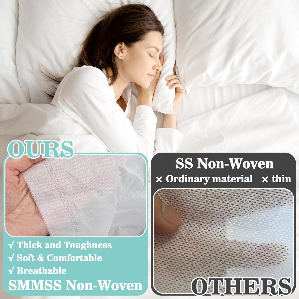 MAQIHAN Disposable Sheets for Travel - Disposable Bed Sheets Queen Size