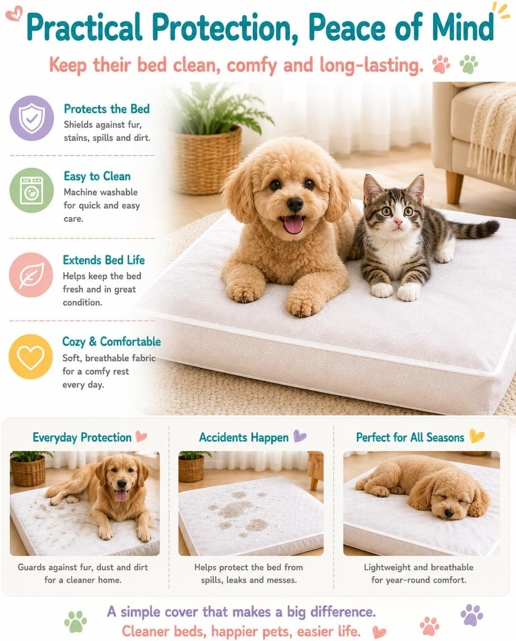 Disposable Dog Bed Covers, 21 x 33 in, 20 Pack