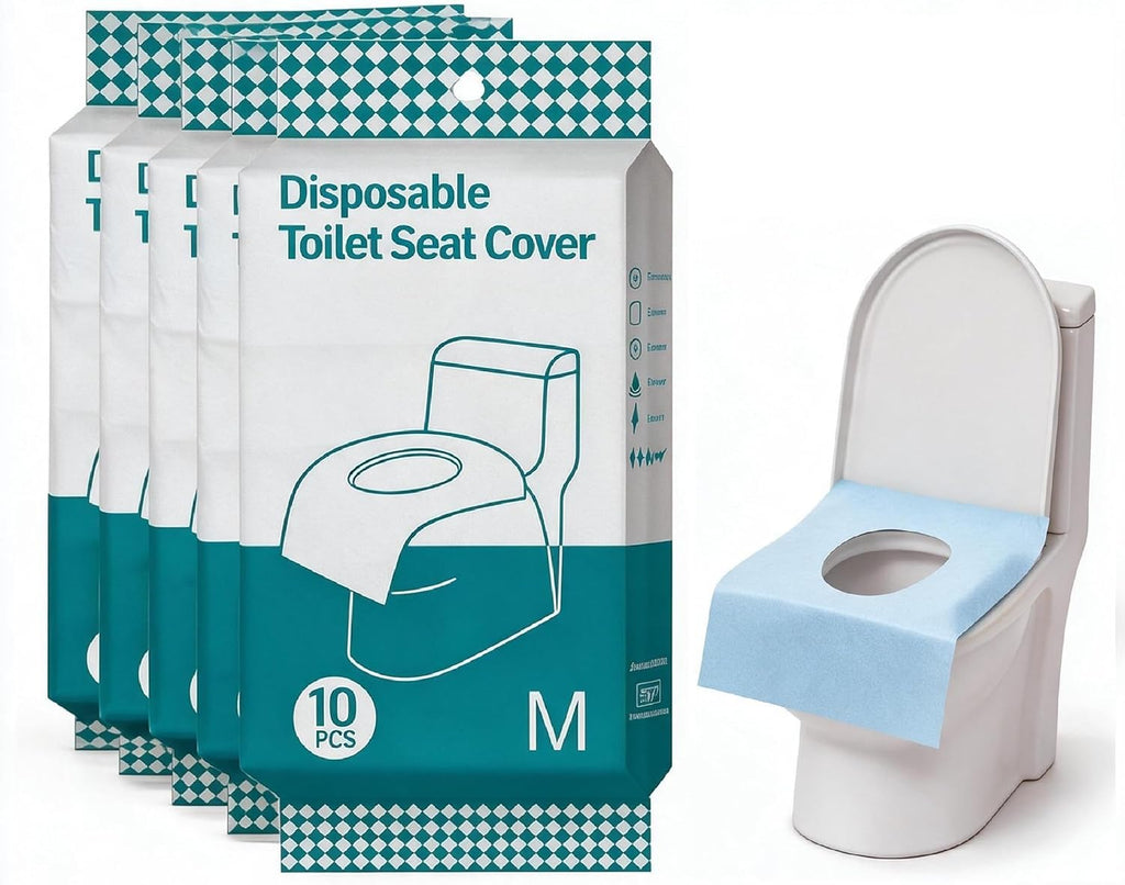Adhesive Disposable Toilet Seat Covers,XL 50 Pack for Adults Kids