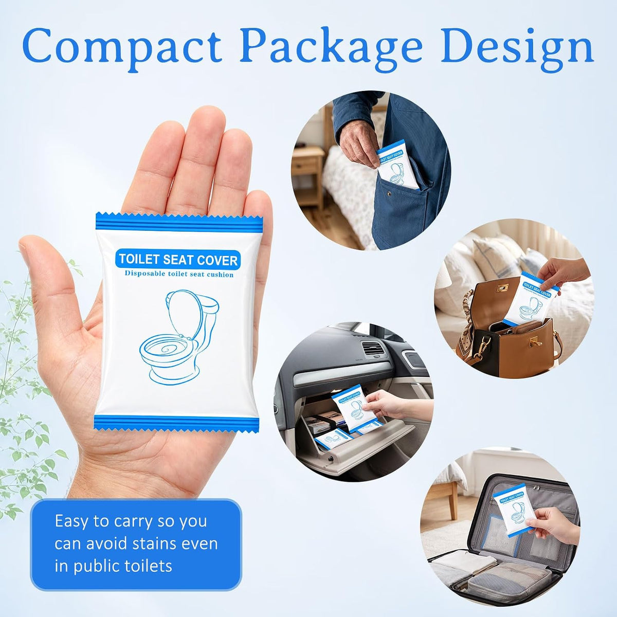 20 Pack Disposable Toilet Seat Covers for Travel Public Toilet Hospital