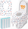 100 Pcs Toilet Seat Covers Disposable, Individually Wrapped for Travel