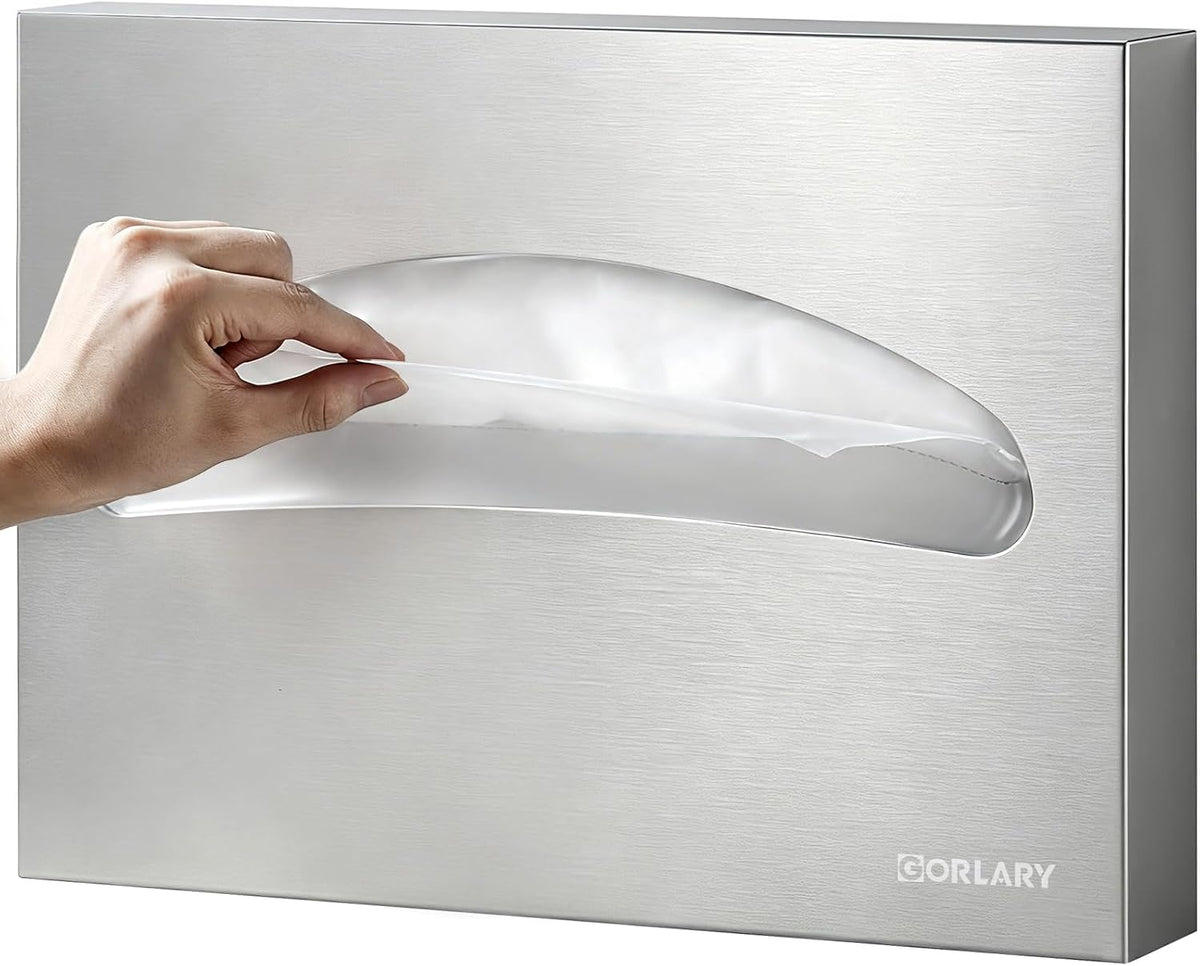 Gorlary Commercial Toilet Seat Cover Dispenser Wall Mount, Self-Adhensive