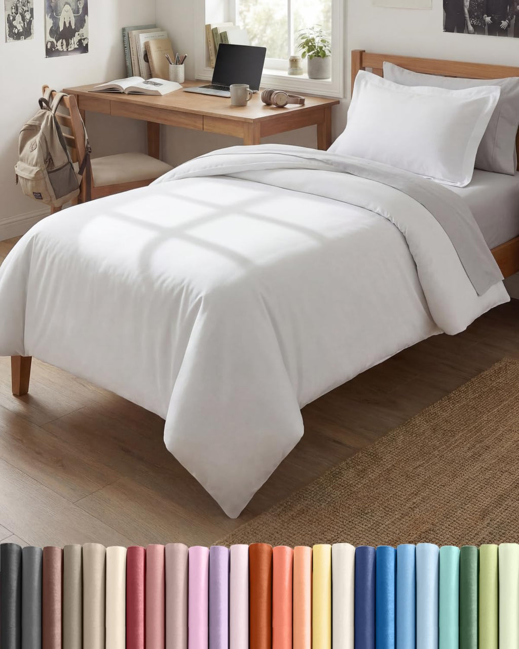 Duvet Cover King Size - Extra Soft 3 Piece with Zipper Closure - White