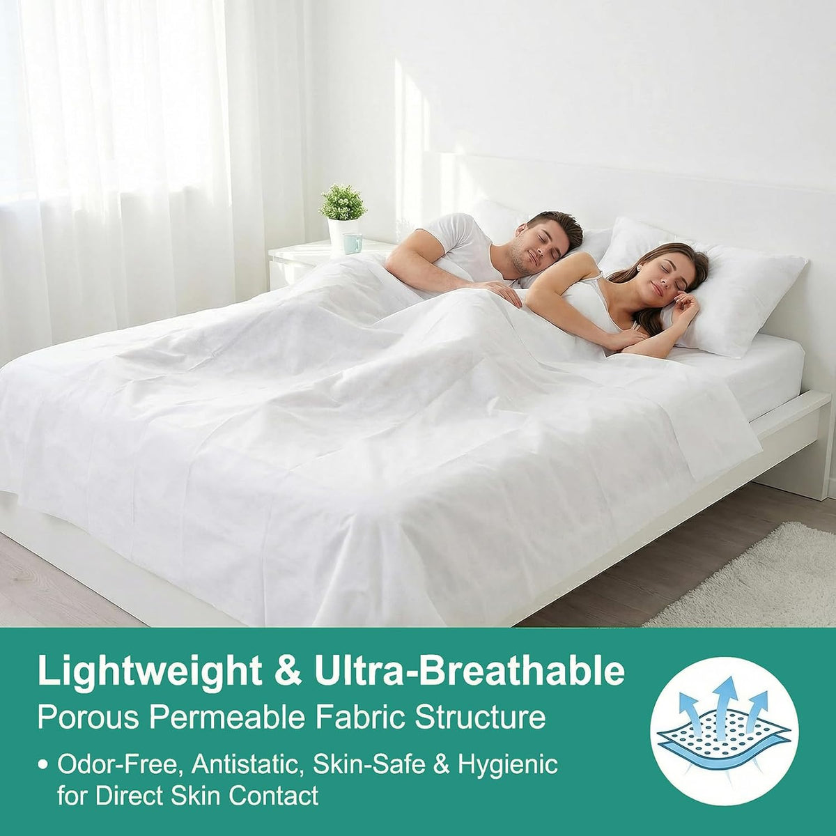 4 Pack Disposable Bed Sheets for Travel Queen Size