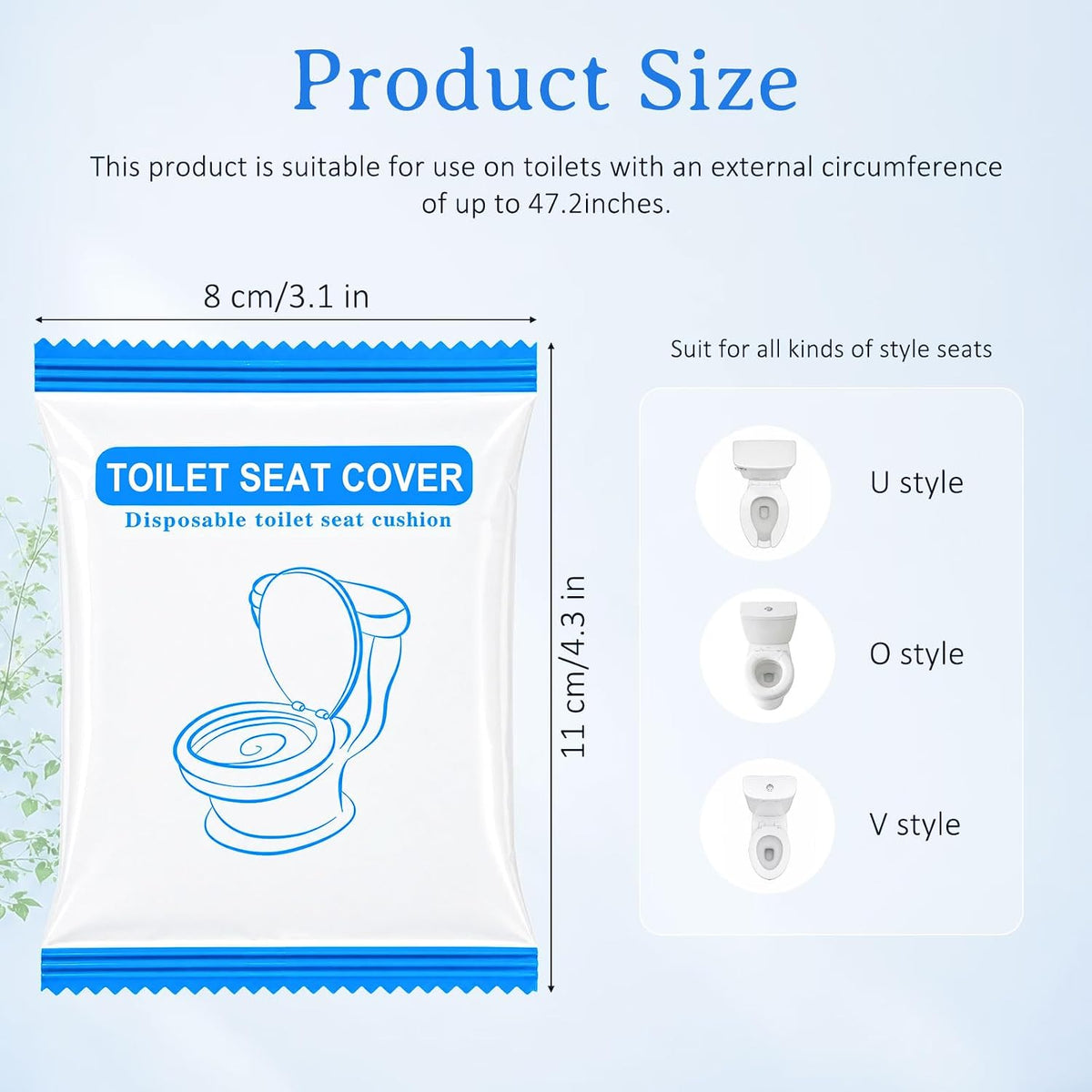 20 Pack Disposable Toilet Seat Covers for Travel Public Toilet Hospital