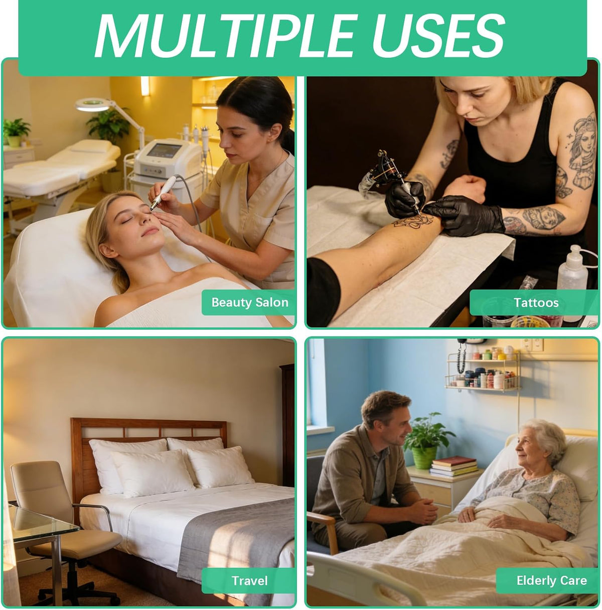 150 Pcs Disposable Massage Table Sheets 31" x 71", Non-Woven Disposable Bed Sheets for Massage Table Cover Breathable SPA Bed Cover for Spa, Massage, Beauty, Tattoos, Travel