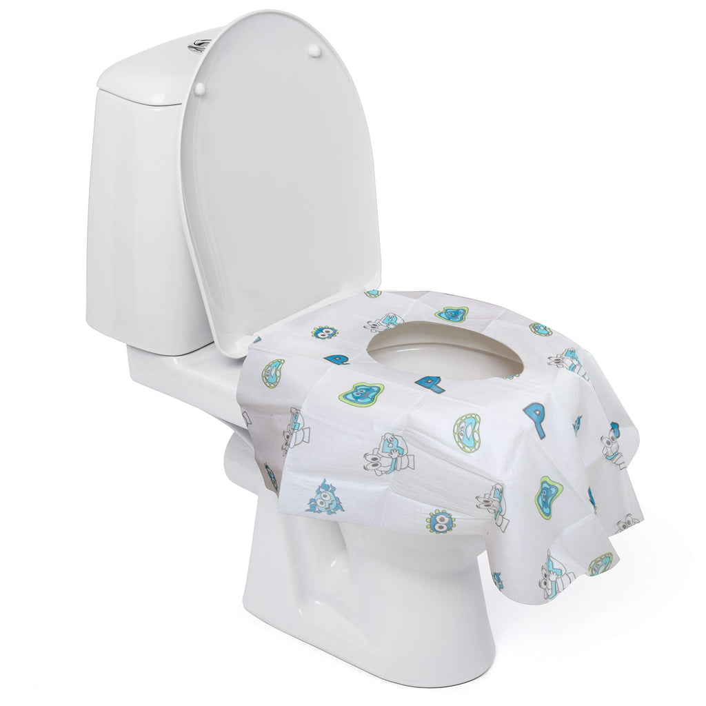 Potty Shields Disposable Toilet Seat Covers, XL Waterproof Sheets, 40 Pack
