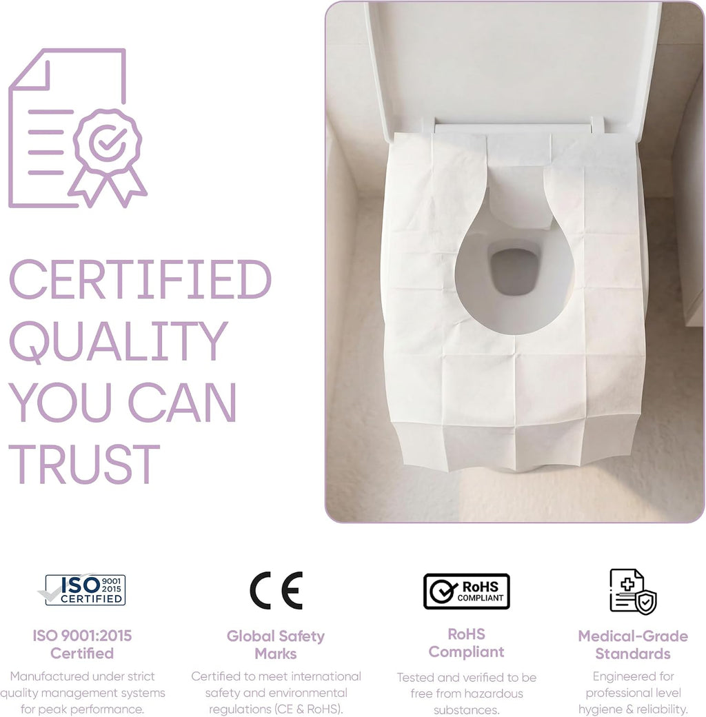 Toilet Seat Covers Disposable Flushable 25 Pack - Extra Large (16.5 x 22”) - Thick Individually Wrapped Toilet Seat Cover for Travel & Public Bathroom - Premium Quality, Convenient and Hygienic