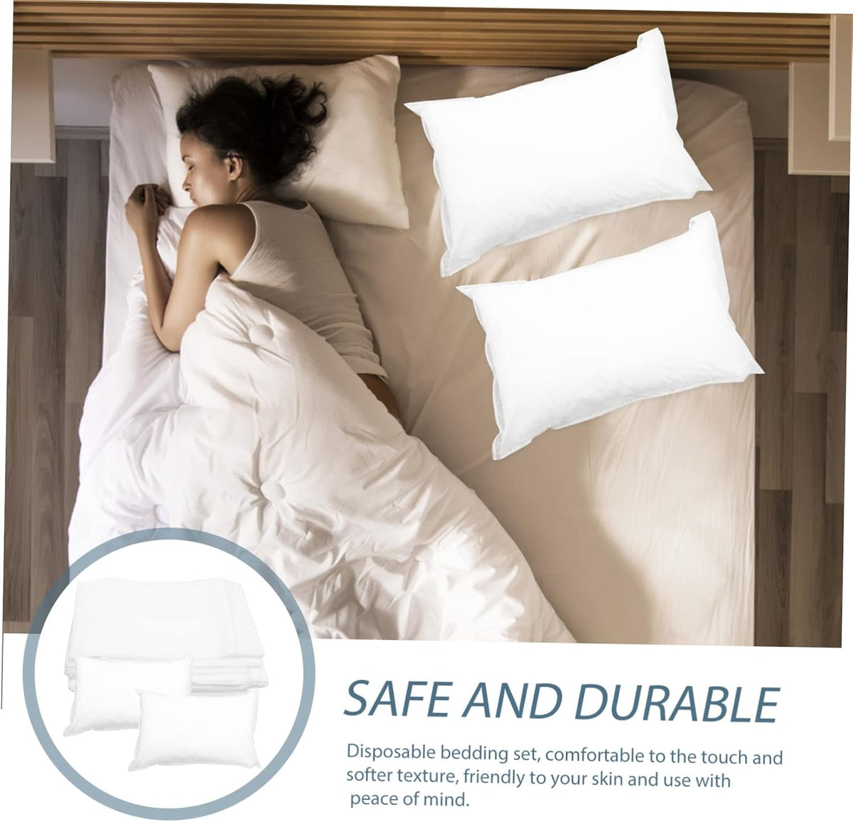 Alipis Disposable Bedding Set with Bed Sheet Duvet Cover Pillowcase