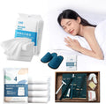 Disposable Bedding Sheets Set, 17pcs Portable Disposable Travel Set with Bed Sheet, Quilt Cover, 2 Pillowcases, Bath Towel, 2 Towels, Toothbrush Comb Set, Slippers - for Hotel, Camping and Travelling