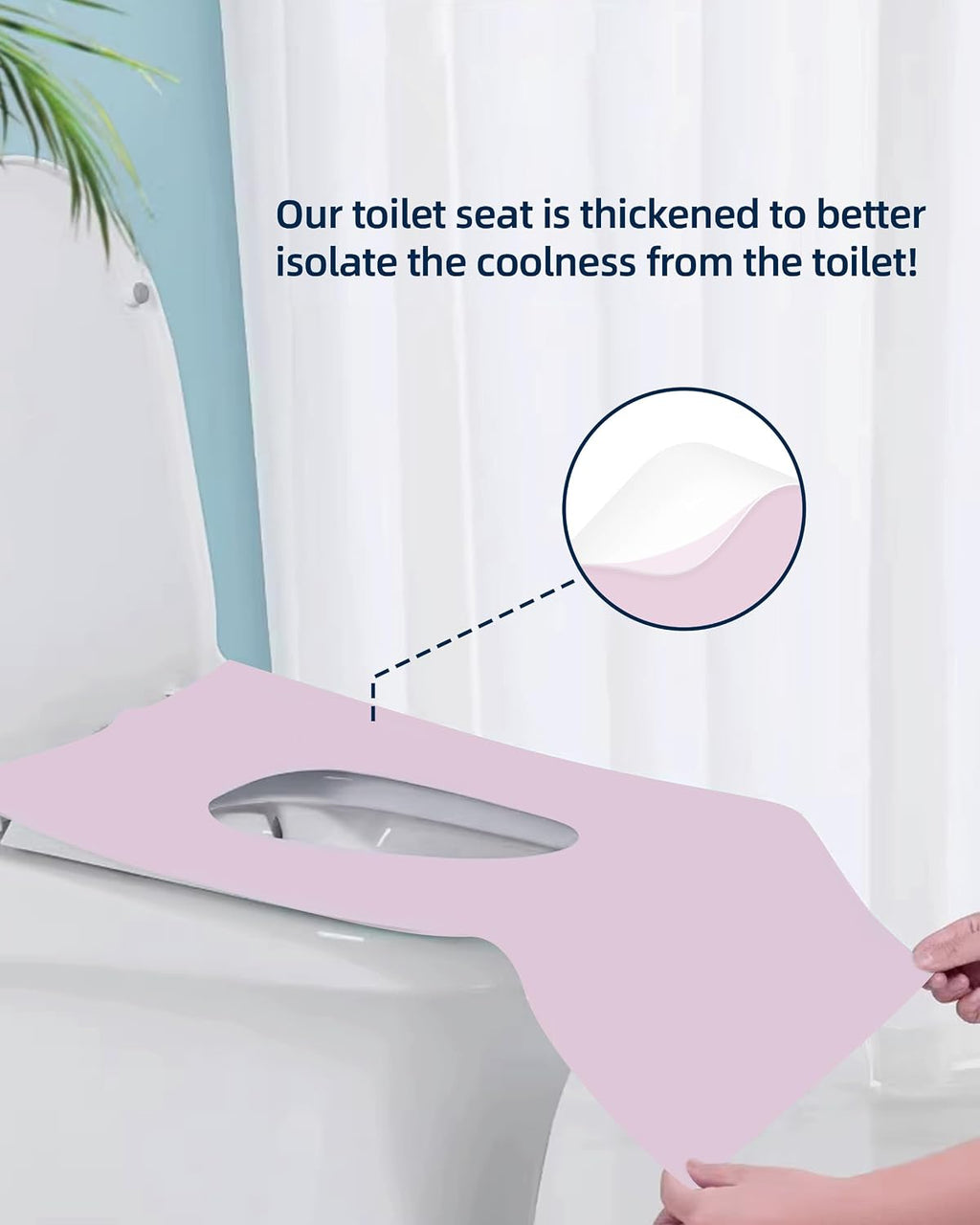 FOGOSO 50 Pack Disposable Toilet Seat Covers 16x24 Inch Extra Large Individually Wrapped Toilet Seat Shields Travel Accessories for Adults Kids-Pink