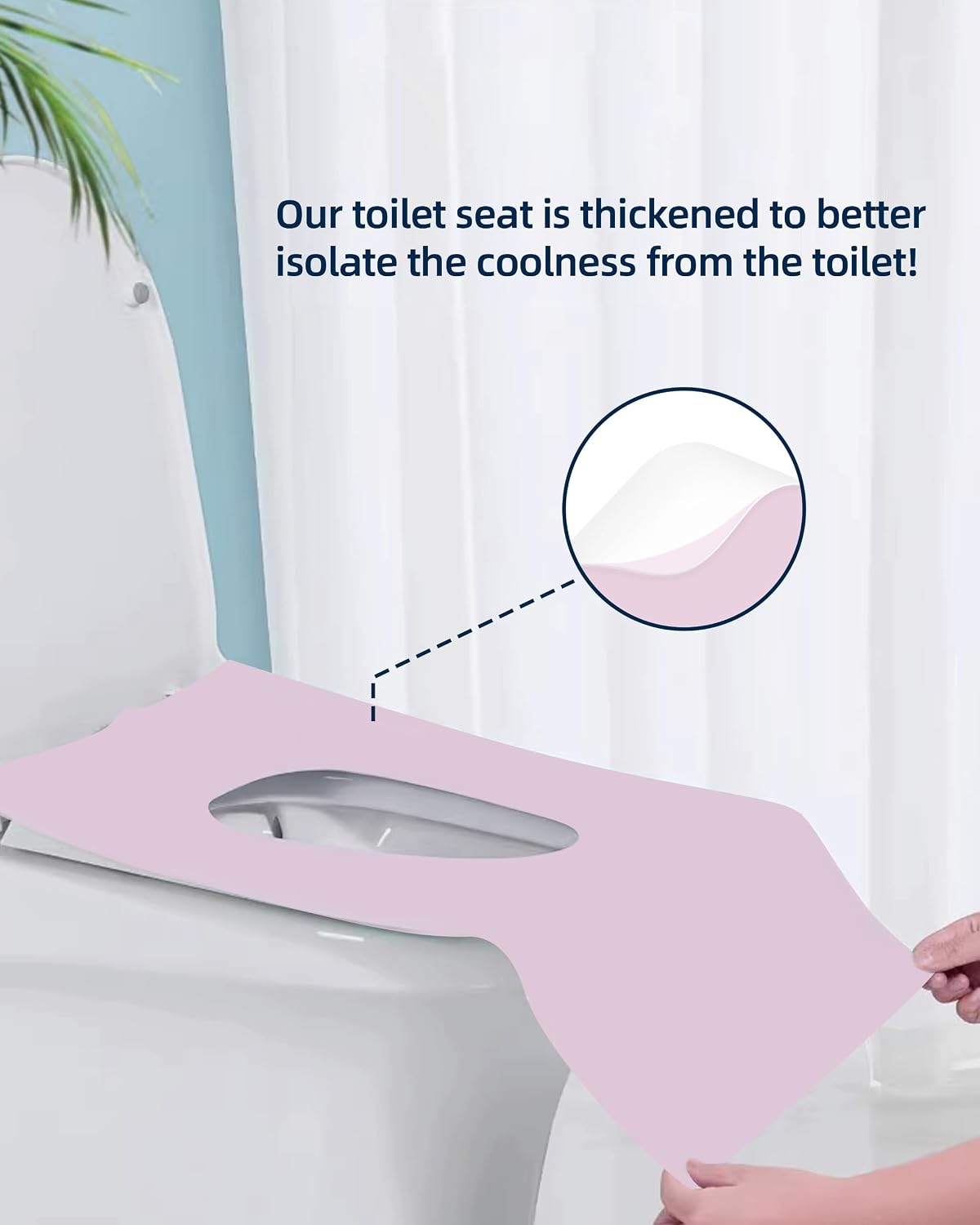FOGOSO 50 Pack Disposable Toilet Seat Covers 16x24 Inch Extra Large Individually Wrapped Toilet Seat Shields Travel Accessories for Adults Kids-Pink