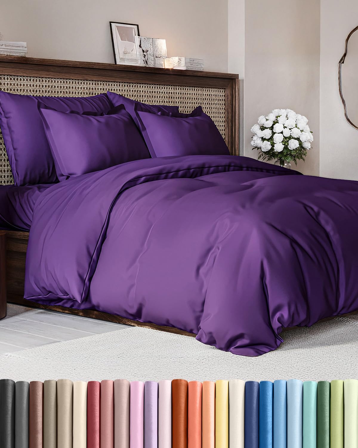 Duvet Cover King Size - Extra Soft 3 Piece with Zipper Closure - White