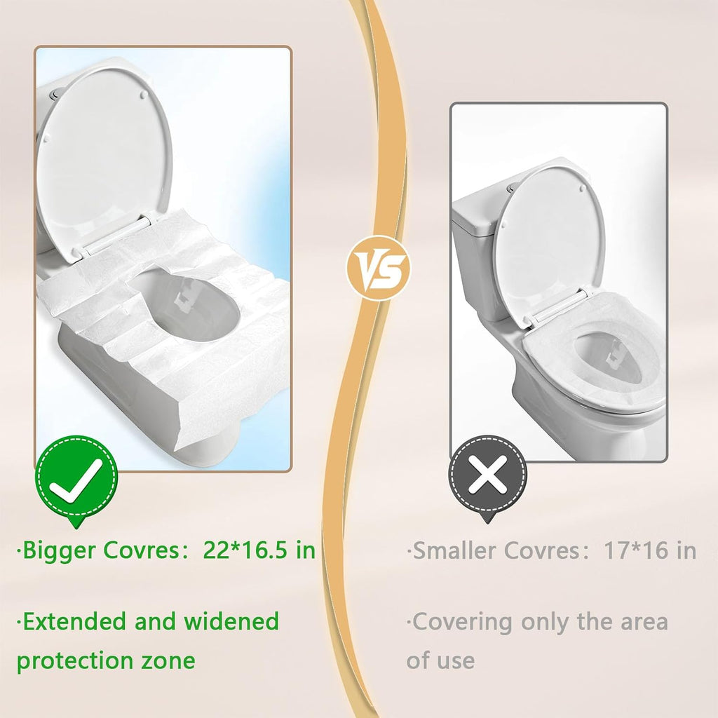 Toilet Seat Covers Flushable XXL 50 Pcs for Adults Kids