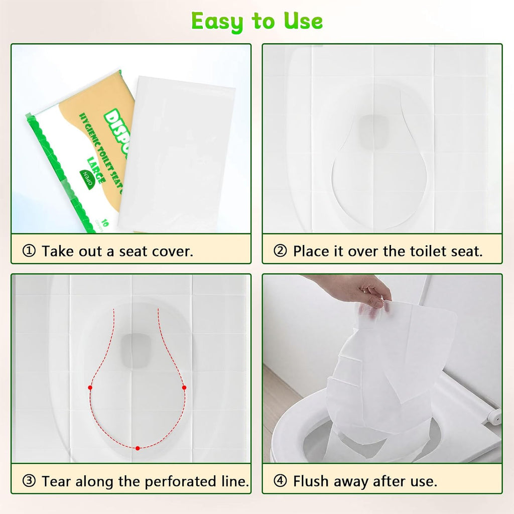Toilet Seat Covers Flushable XXL 50 Pcs for Adults Kids
