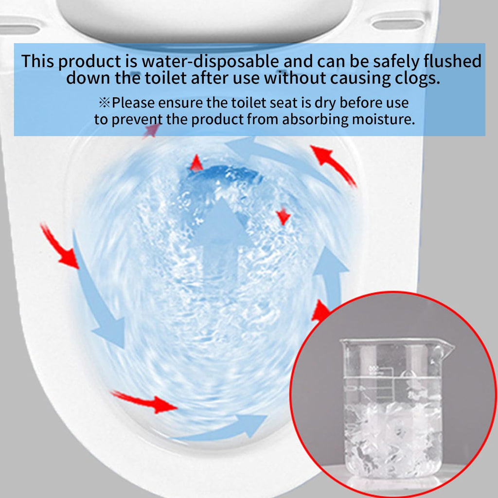 Disposable Toilet Seat Covers | 10 Sheets x 5 Packs, Adhesive Secured, Physical Isolation Design | Travel Accessories for Public Restrooms, Camping & Airplane (50, M)