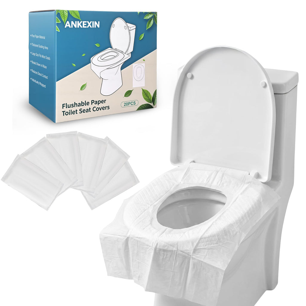 Disposable Toilet Seat Covers, 70 PCS Individually Travel Pack, XL Waterproof & Adhesive Secure Fit for Public Restrooms, Airplane & Office Use