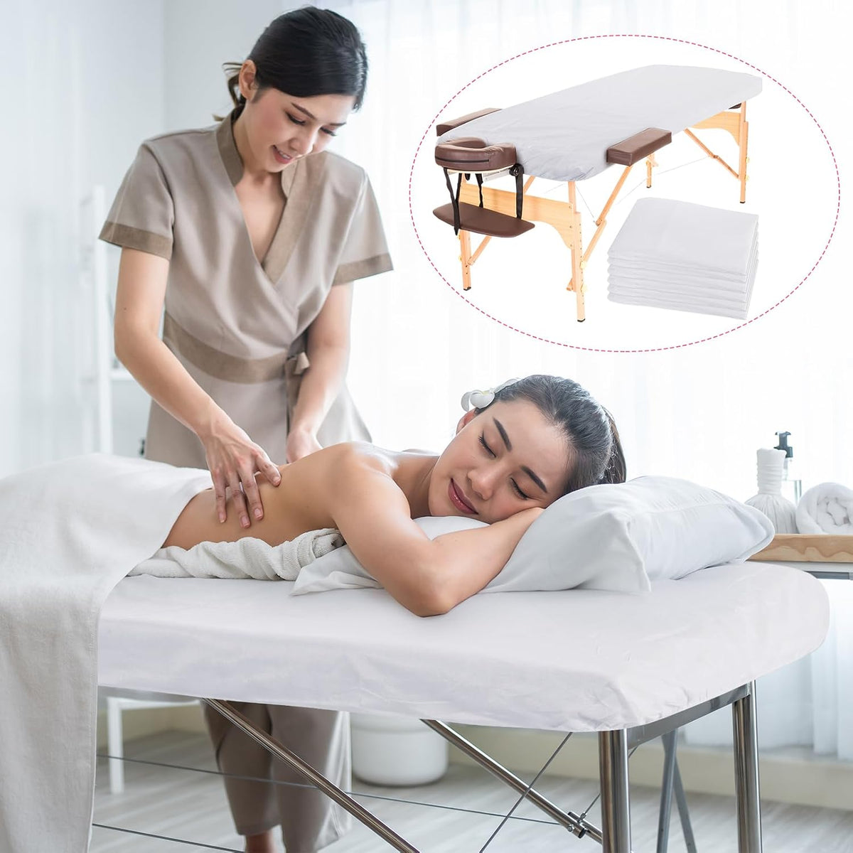 VitalCozy 100 Pcs Disposable Bed Covers Massage Table 39x83 Fitted