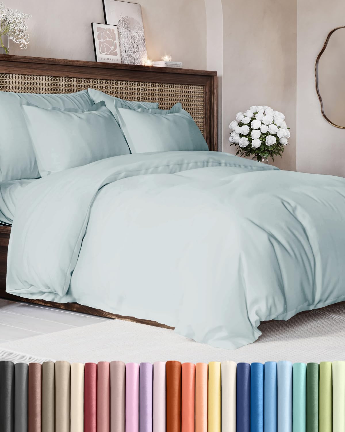 Duvet Cover King Size - Extra Soft 3 Piece with Zipper Closure - White