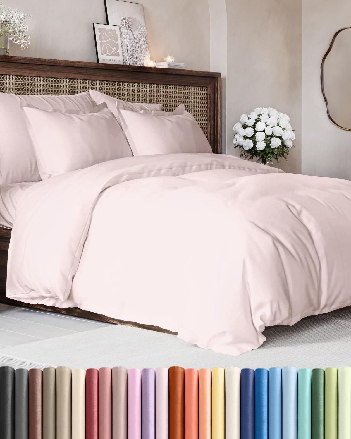 Duvet Cover King Size - Extra Soft 3 Piece with Zipper Closure - White