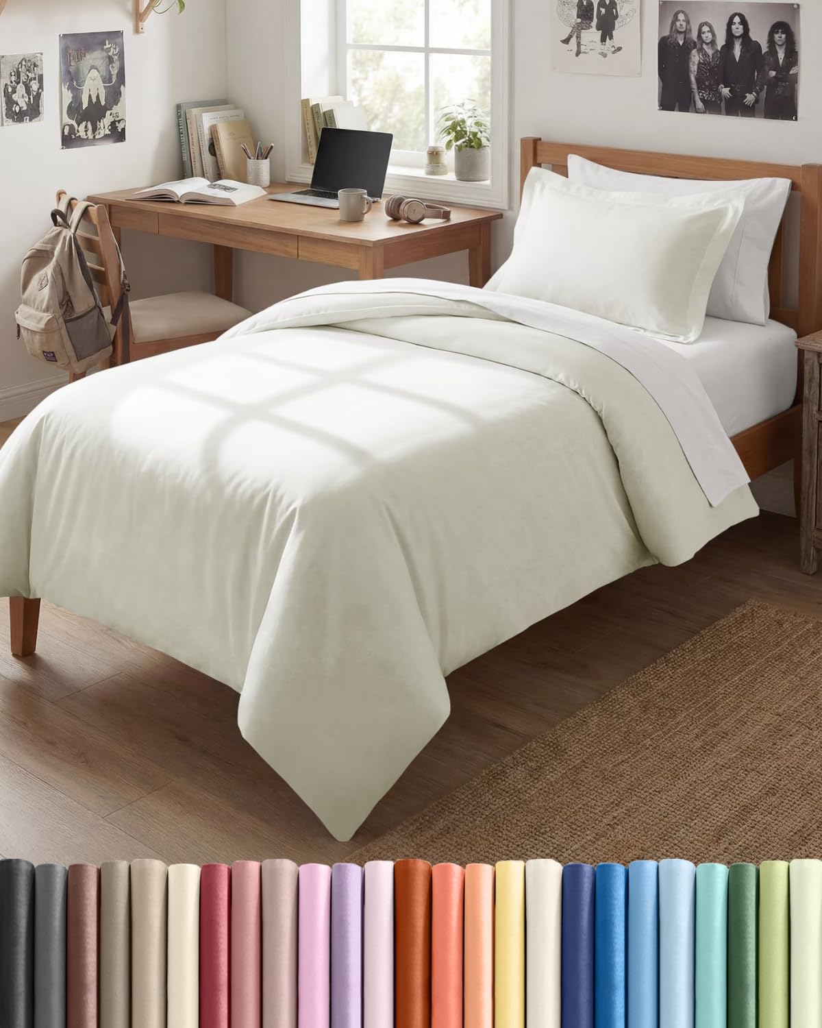 Duvet Cover King Size - Extra Soft 3 Piece with Zipper Closure - White