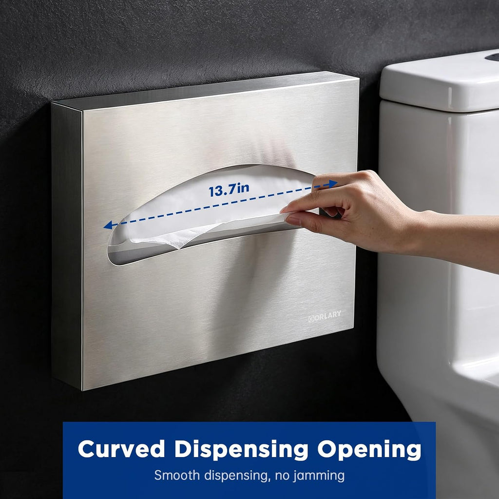 Gorlary Commercial Toilet Seat Cover Dispenser Wall Mount, Self-Adhensive