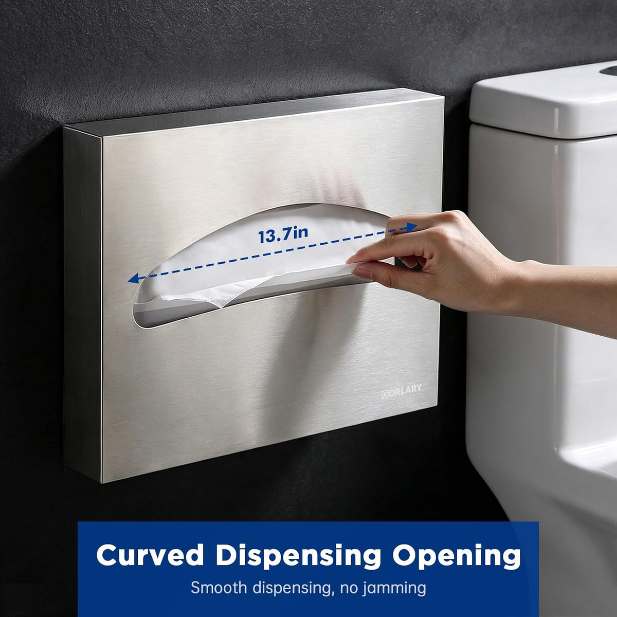 Gorlary Commercial Toilet Seat Cover Dispenser Wall Mount, Self-Adhensive