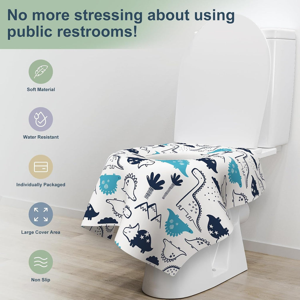 30 Pack Toilet Seat Covers Disposable, Large Waterproof Potty Covers for Toddlers, Kids, and Adults, Individually Wrapped for Travel, Toddler Potty Training for Public Restroom, Airplane, Trip