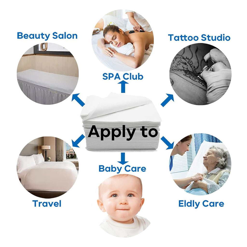 Disposable Bed Sheets, 20 Pcs Waterproof Bed Cover, White