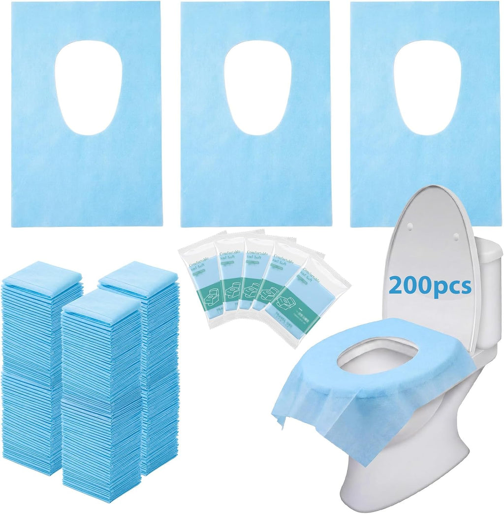 Dunzoom 200 Pack Disposable XL Toilet Seat Covers Individually Wrapped