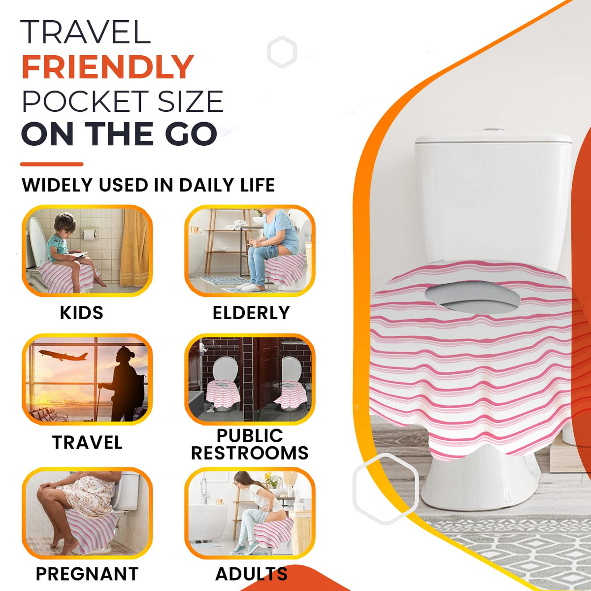 20 Pack Disposable Toilet Seat Covers, Extra Large Travel Potty Covers