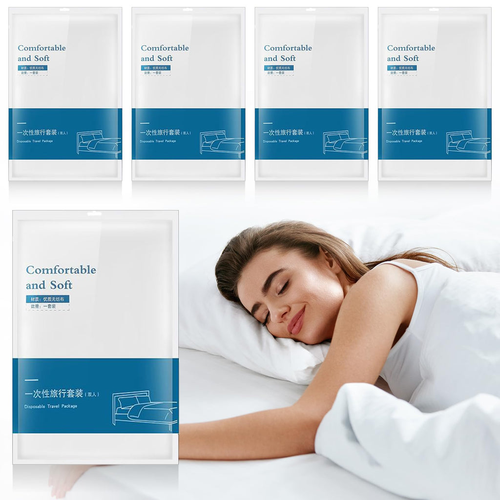 Preboun 10 Sets Disposable Bed Sheets for Travel Queen Size