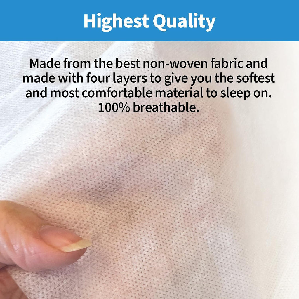 ForPro Premium Disposable Sheet Set, 4-PC King Size Bedding, White