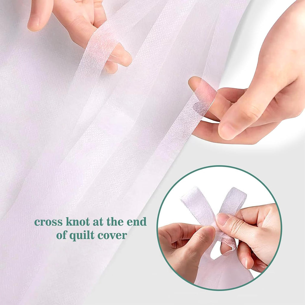 4 pcs Quality Disposable Travel Bedset Large Size Bed Linens including One Bedsheet, One Quilt Cover, Two Pillowcases, Portable Ready-to-Use Bedding Set Breathable for Holiday Trip Hotel Hospital