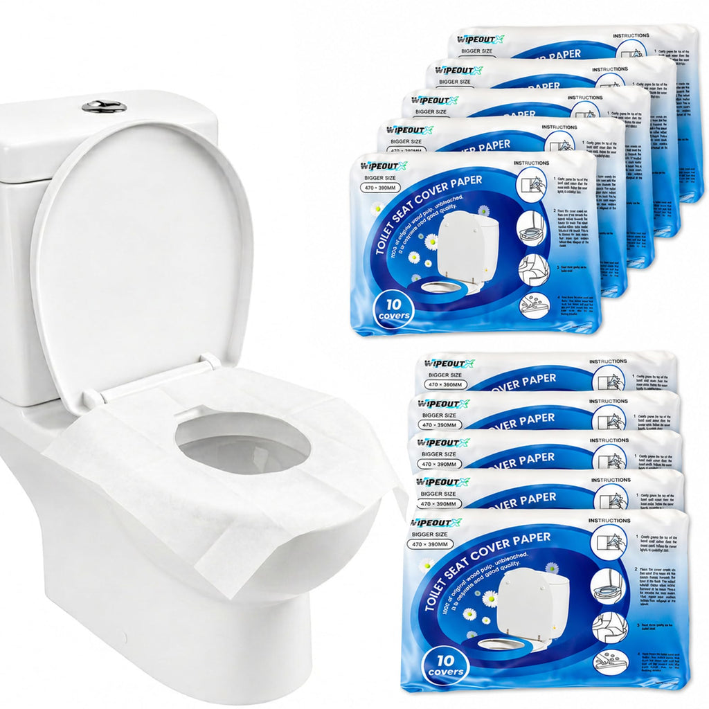 Toilet Seat Covers Disposable Flushable 60 Pack | XL 18x15 Inch Paper