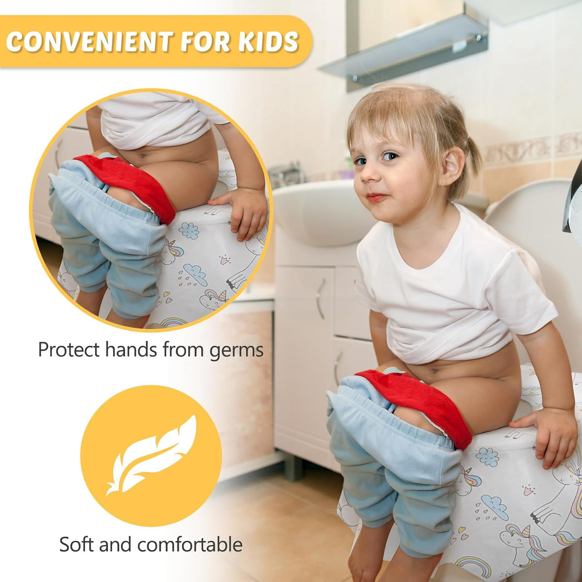 Mimorou 40 Pack Disposable Toilet Seat Covers Extra Large, Unicorn Style