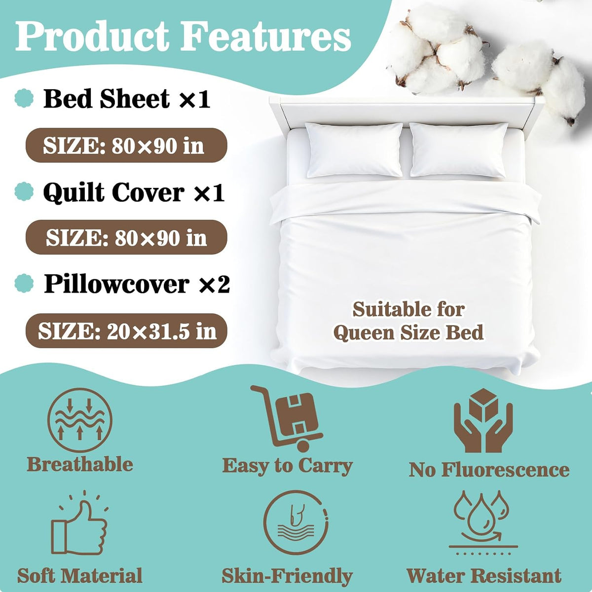 MAQIHAN Disposable Sheets for Travel - Disposable Bed Sheets Queen Size