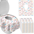 DEEKI 20 Pack Toilet Seat Covers Disposable, Safe No-Slip Waterproof for Kids Toddlers Use in Potty Training Public Restrooms Toilets, Portable Clean Covers for Adults Travel -Rainbow (20 Count)