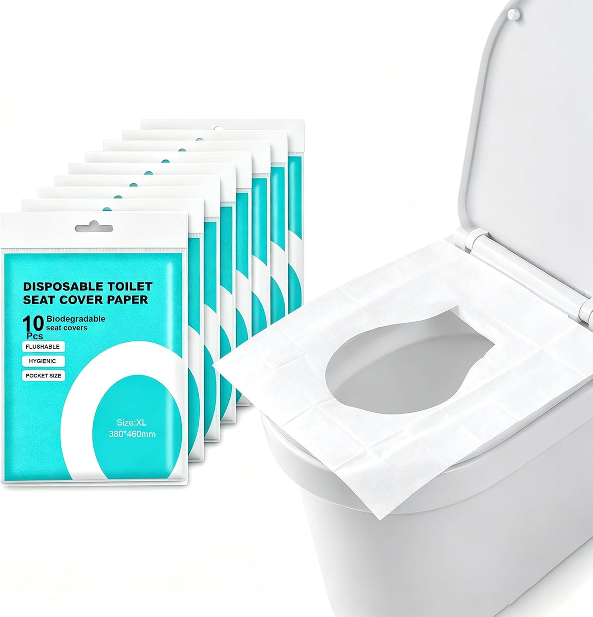 80 Pcs Toilet Seat Covers Disposable,XL Flushable Toilet Seat Cover