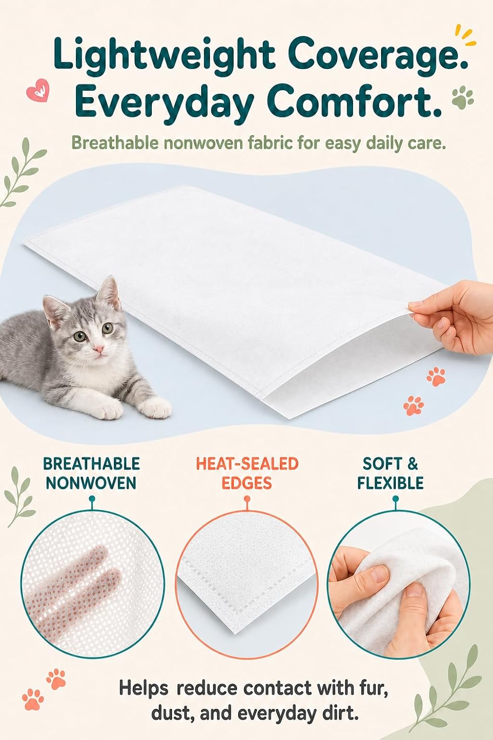 Disposable Dog Bed Covers, 21 x 33 in, 20 Pack