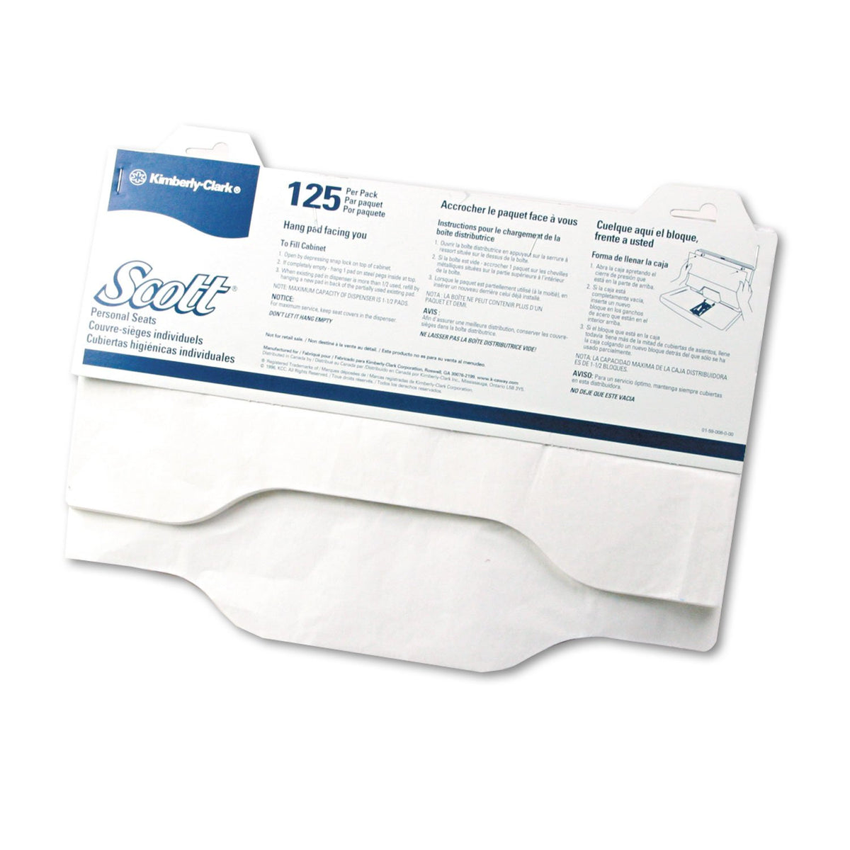 Scott Personal Seats Toilet Seat Cover 125 per Pack 07410