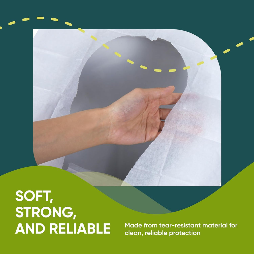 Pack 100 Disposable Toilet Seat Covers Flushable 100% Biodegradable Paper Material | Travel Toilet Seat Covers for Adults and Potty Training, Premium Toilet Seat Liners for Public Restrooms