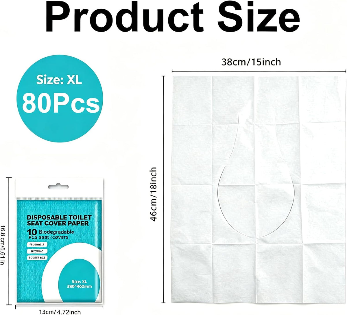 80 Pcs Toilet Seat Covers Disposable,XL Flushable Toilet Seat Cover