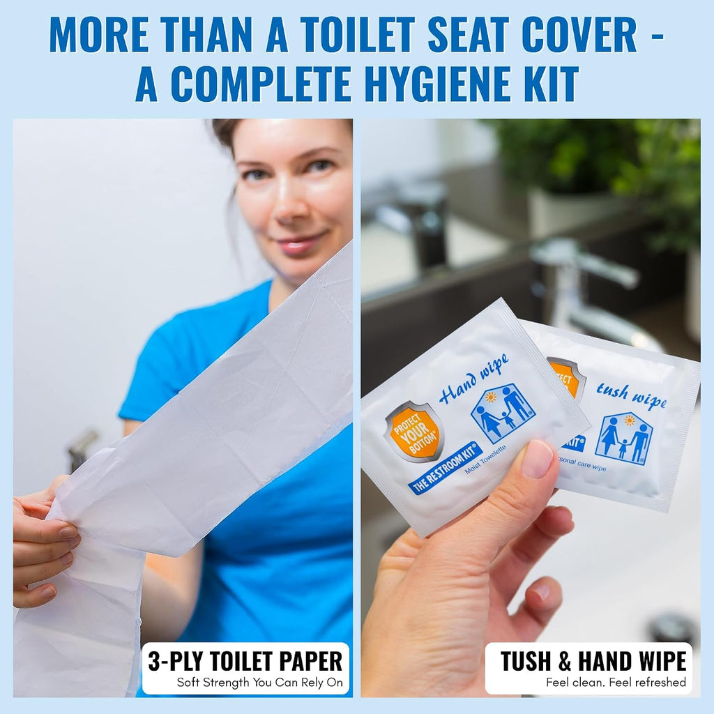 The Restroom Kit, 12 Pack Portable Disposable Toilet Seat Cover for Travel