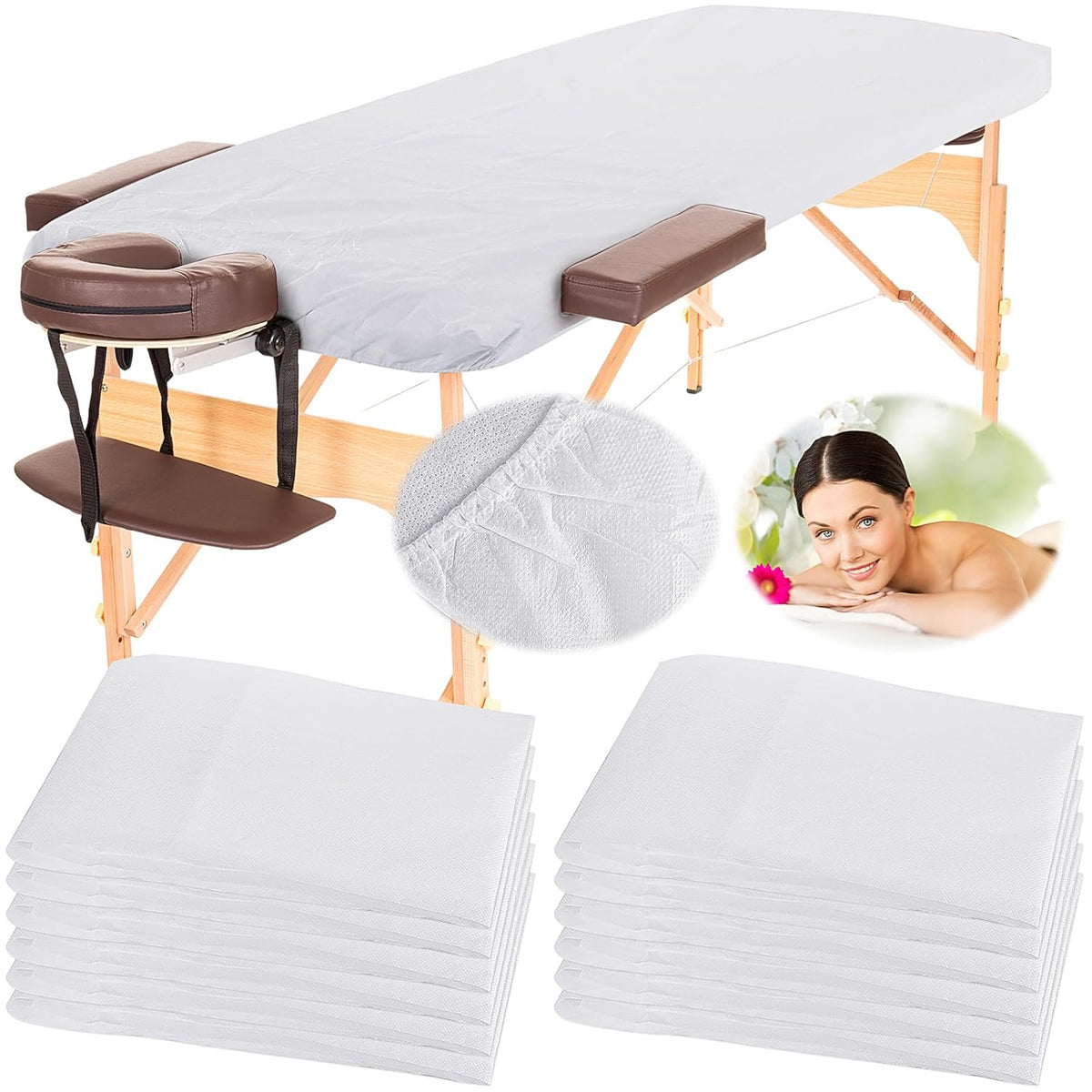 VitalCozy 100 Pcs Disposable Bed Covers Massage Table 39x83 Fitted