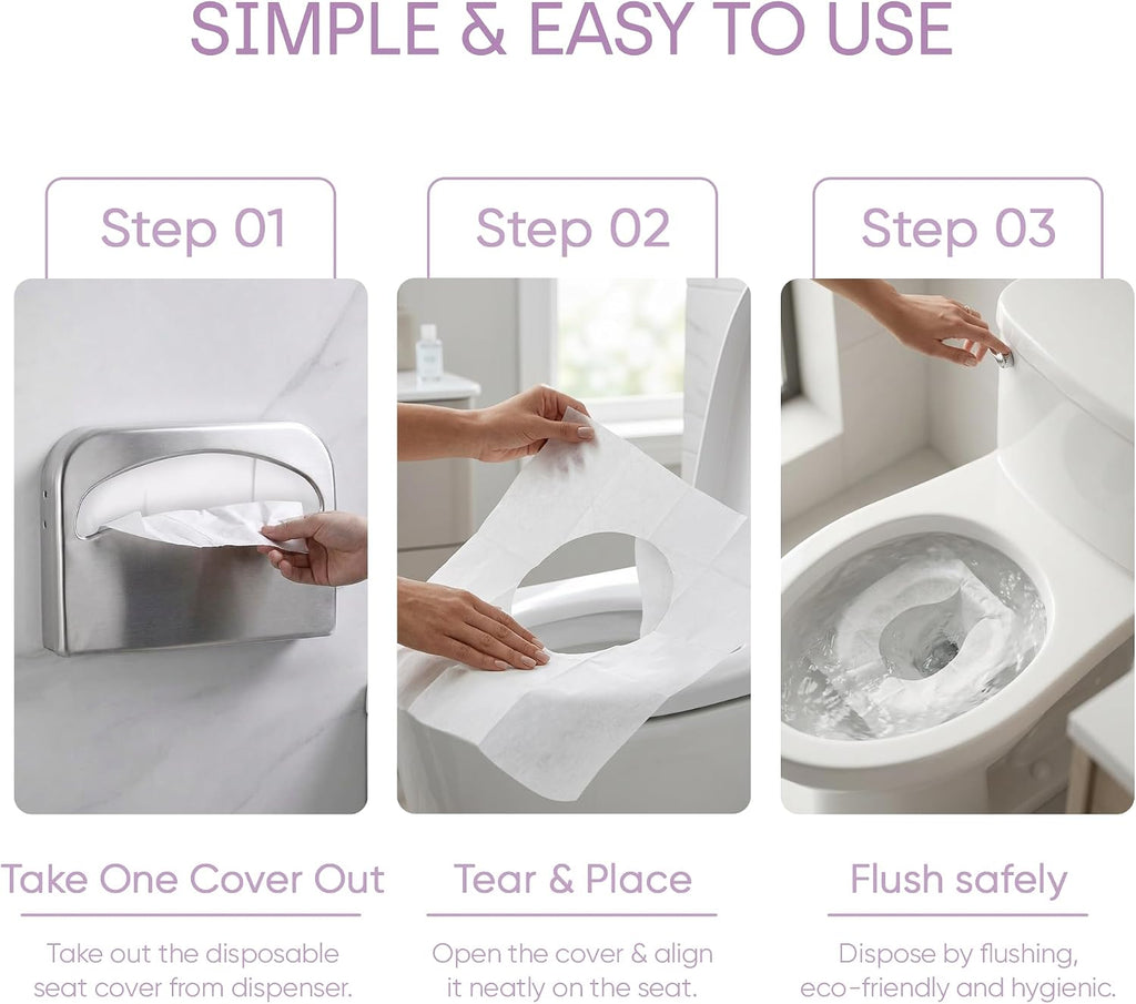 ZENOVA Toilet Seat Covers Disposable Flushable(250x4Packs, 1000Pcs) - Large Size 14.7x16.7" (Half-Fold) Toilet Seat Cover - Paper Liners for Restroom, Bathroom, Kids Potty Training